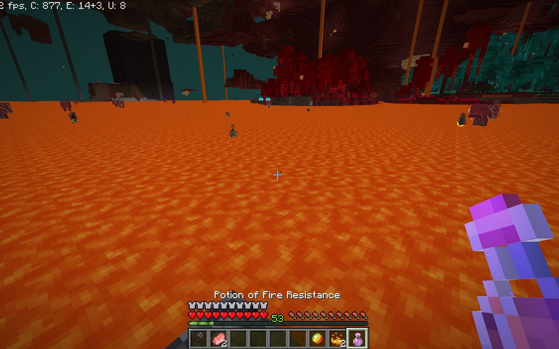 Most Nether areas are filled with lava (Image via Sportskeeda Gaming || Mojang Studios)